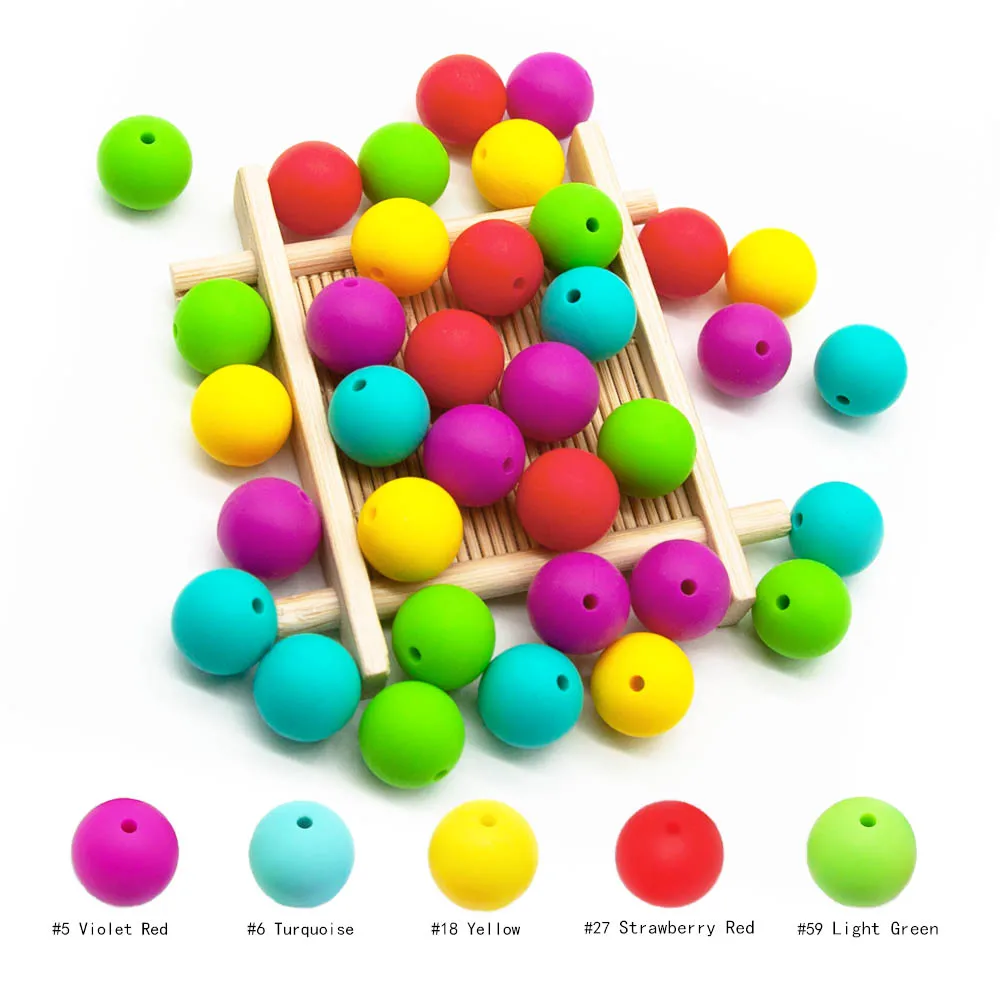 

Cute-idea 10pcs 9mm Silicone Beads Food Grade Teething Round Beads Teether DIY Pearl BPA Free Necklace Bracelet Baby Product