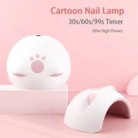 cute cat nail dryer 60w uv led lamps nails gel quick drying ir intelligent sensor 30s60s99s timer mini usb manicure machine
