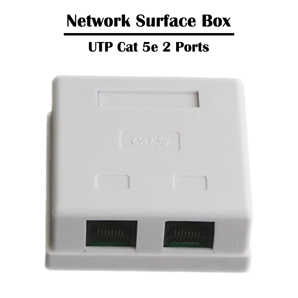 2 шт./лот порты UTP/FTP Cat 5e/Cat 6 сетевая Поверхностная коробка информация о соединении