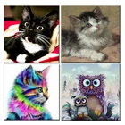 Diamond с серией вышивок в виде животных, 5D Сделай Сам Алмазная круглая Алмазная вышивка крестиком