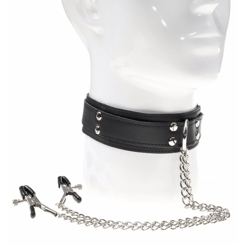 

Sexy Slave Collar with Nipple Clamps Fetish Erotic Bdsm Bondage Restraints Sex Shop Couples Adult Games Sex Toys for Women 18+