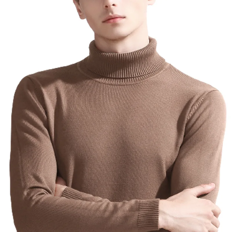 Водолазка для мужчин зимний свитер мужской s топ с высоким воротом милые