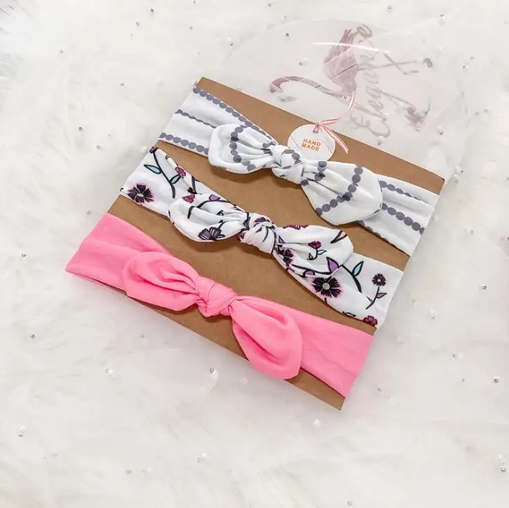 6 3Pc/Set Baby Headband For Girls Flower Rabbit Ear Baby Big Bows Turban Baby Hair Accessories For Children Girl Hairband - Цвет: 6