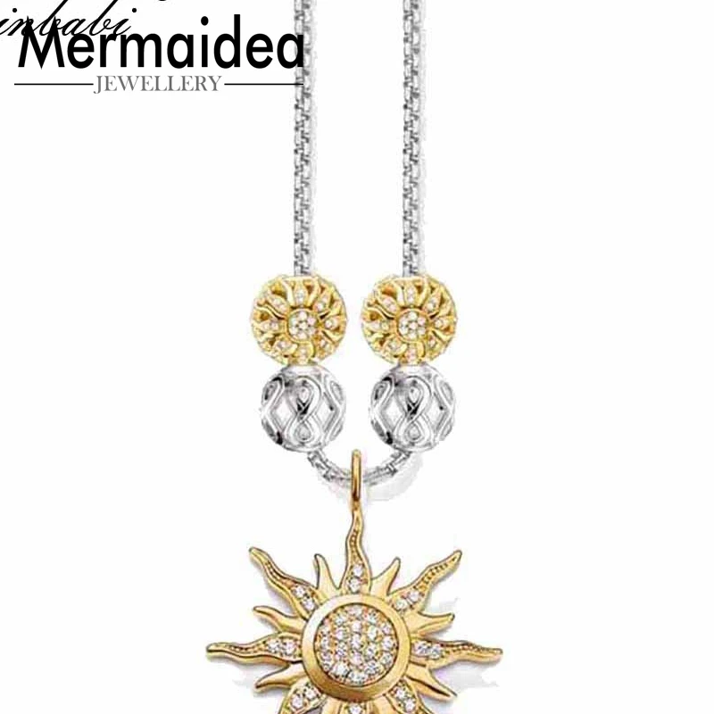 Ожерелье солнце модный DIY подарок для женщин крутые посеребренные модные бусины