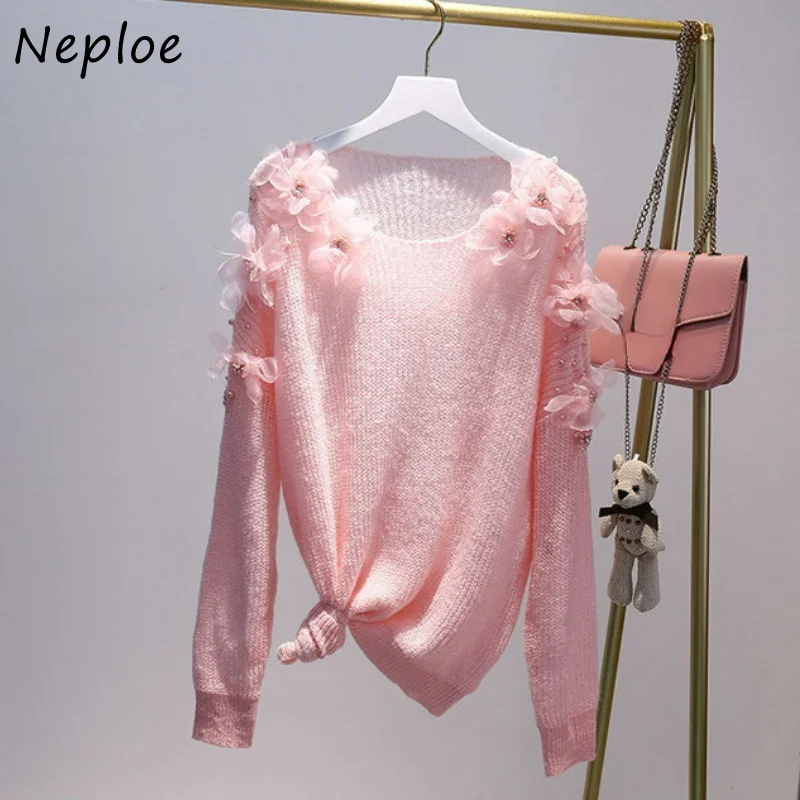 Осень-зима 2022 новый вязаный Топ Neploe женские свитера с круглым вырезом и