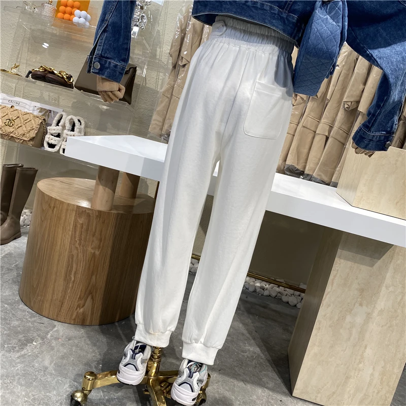 

Women High Waist Loose Letter Trousers Harem Pants Spring 2021 New Candy Color Casual Thin Sports Pants Students