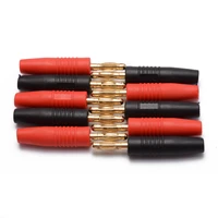 10pcslot 2mm4mm redblack gold plated wire solder type male banana plug connecter