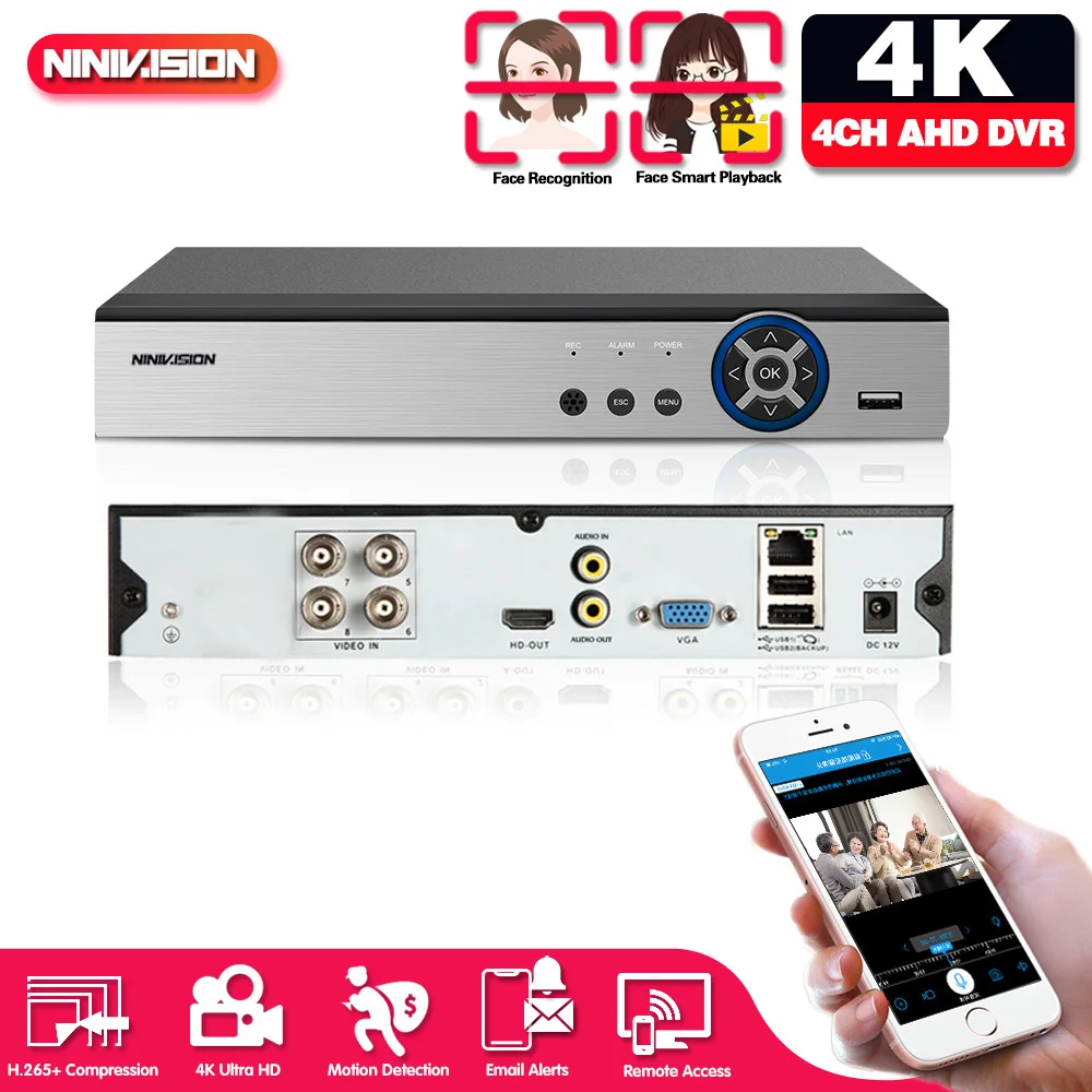 

Гибридная система видеонаблюдения, 4K, 6 в 1, NVR, TVI, CVI, AHD, DVR, 4-канальная система сигнализации, P2P, 4-канальный видеорегистратор, 8 Мп, XMEYE