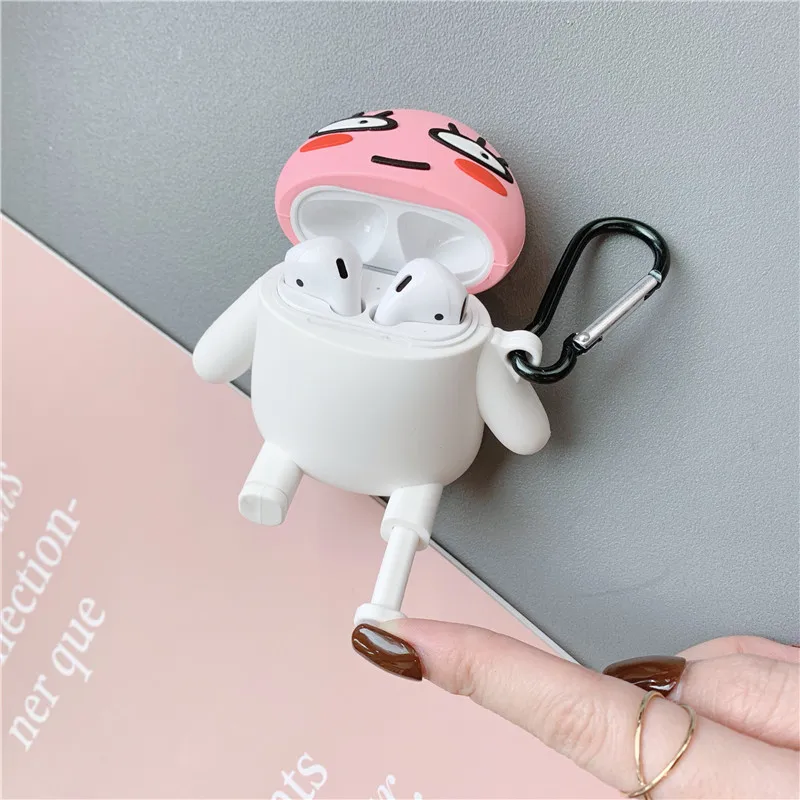 Fviyi милый мультяшный M& M Мягкий силиконовый чехол-кукла для Apple Airpods, чехол, беспроводные Bluetooth игрушечные наушники, чехол