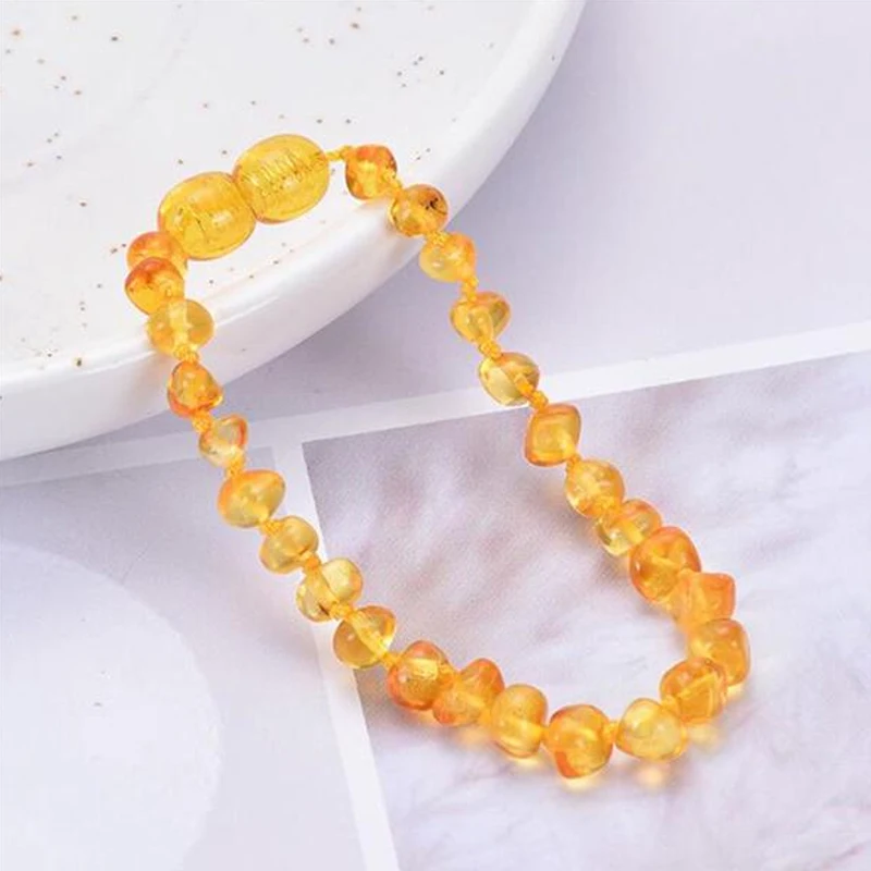 

5 Colors Fashion Baltic Natural Amber 14-15cm Bracelets Irregular Baby Amber Bracelets Anniversary Gift Travel Souvenir