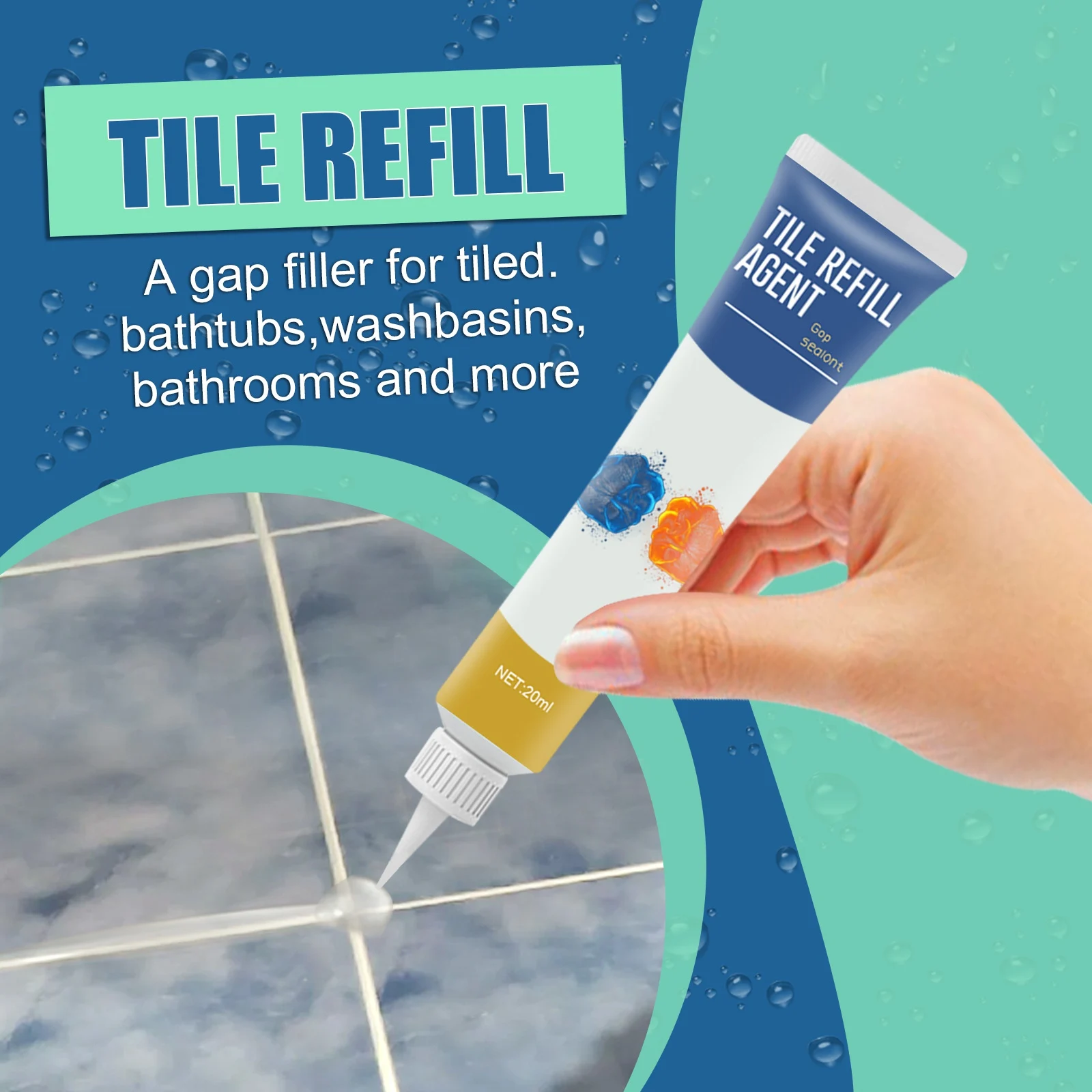 Transparent Tile Gap Repair Agent White Refill Grout Pen Filling Agents Wall Porcelain Bathroom Paint Cleaner Sealing paste |