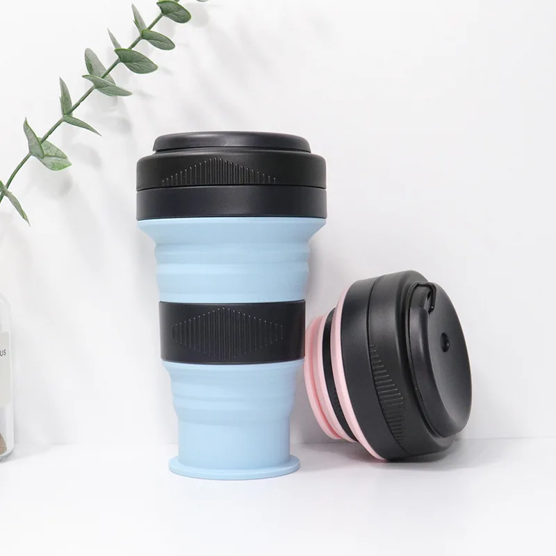 

Silicone Folding Coffee Cup Sports Kettle Folding Silica Gel Cup Factory Direct Supply Retractable Creative Hand Cup