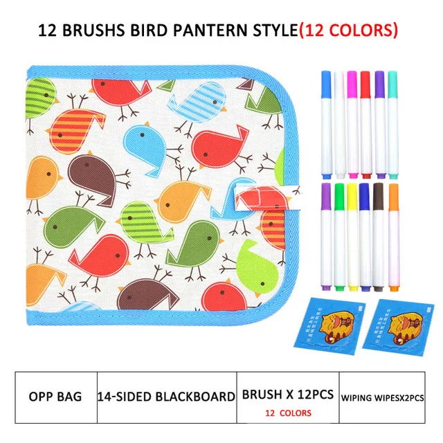 B 14 side 12 pen Портативная доска для рисования, детские развивающие игрушки, раскраска, доска "сделай сам", доска для рисования с волшебной ручкой - Цвет: B 14 side 12 pen