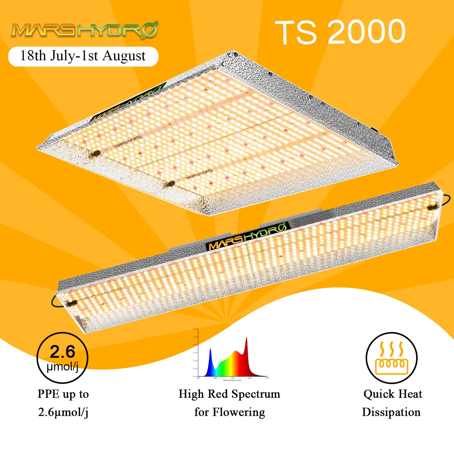 Mars Hydro TS 2000 Вт светодиодный Grow Lights Sunlike полный спектр комнатное наборы для