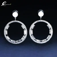 new 2021 round designer earrings large big earring crystal pendientes womens aretes earings korean fashion piercing jewelry