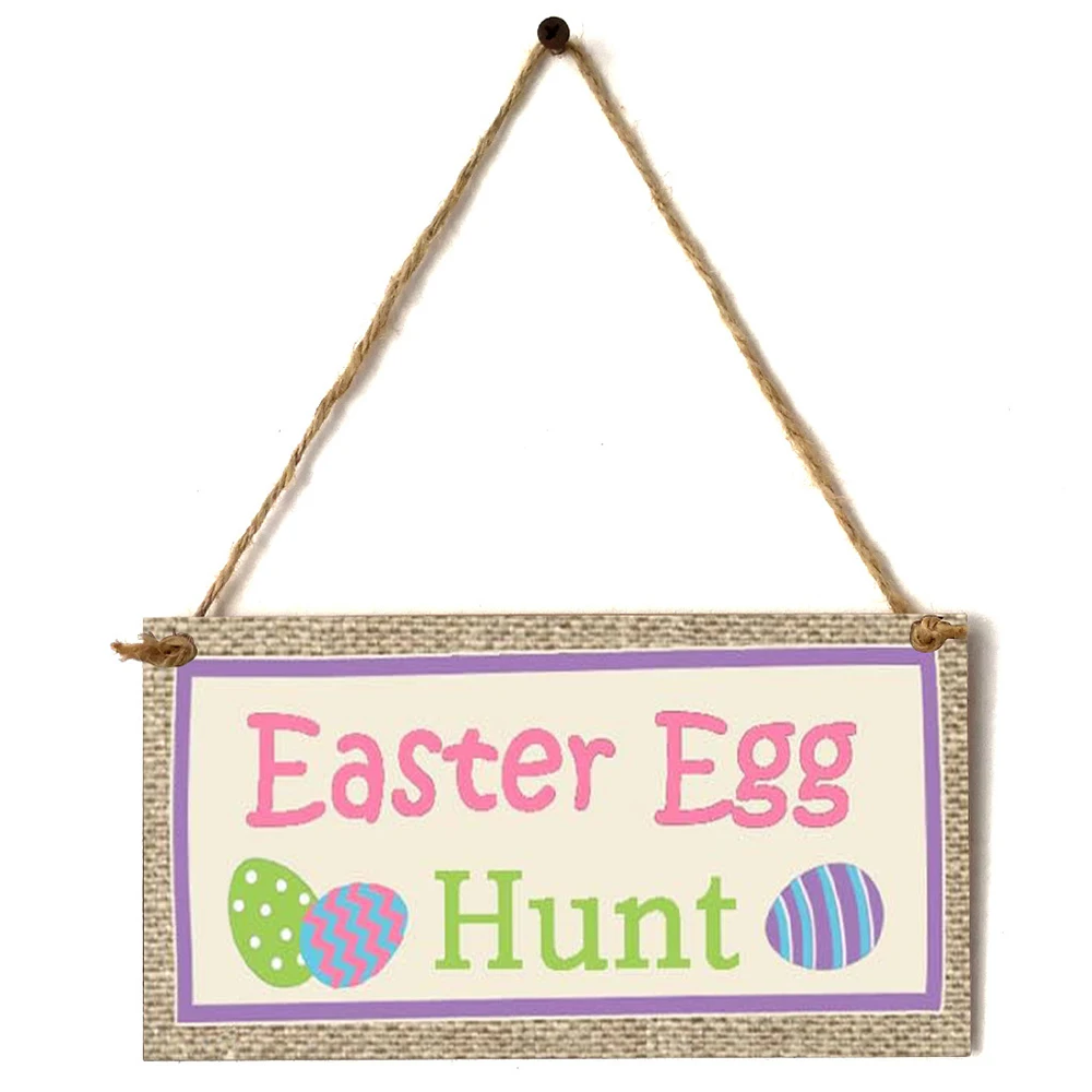 

Easter Wooden Sign Cartoon Animal Happy Easter Listing Hanger Decoraton Sign for Easter