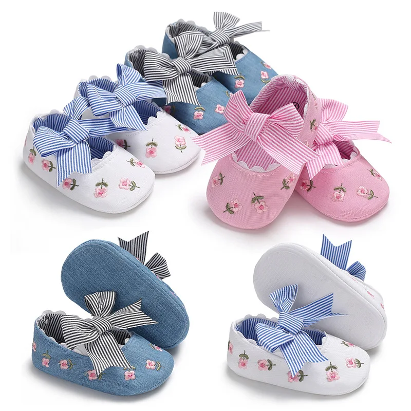 

Baby Infant Girls Bow Knot Solid First Walker Soft Sole Shoes Newborn Infant Toddler Girls Princess Moccasins Solid Soft Shoes