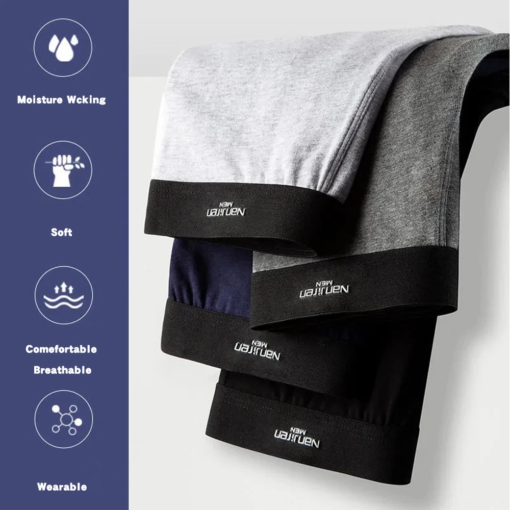 4/5pcs Boxer Men Underpants man Men's Panties Men Boxers Underwear 100% Cotton Boxershorts Calzoncillos Hombre Large Size Soft