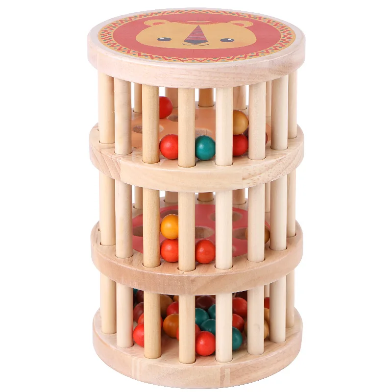 Baby wooden toy rain drops sound Montessori teaching aids early childhood education grip vision hearing training building blocks | Игрушки и