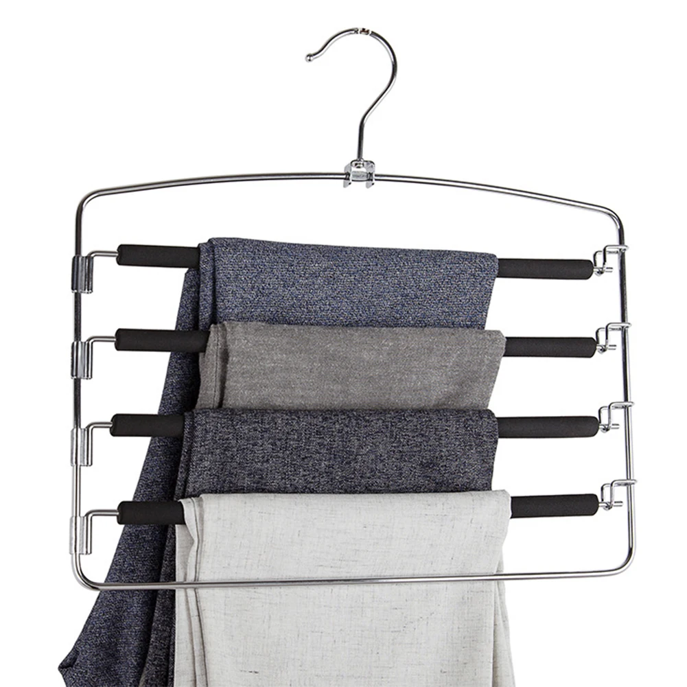 

5 Layers Anti-slip Pants Hangers Holders Trousers Hanger Storage Rack Clothes Hanger Space Saver Wardrobe Closet Organizer