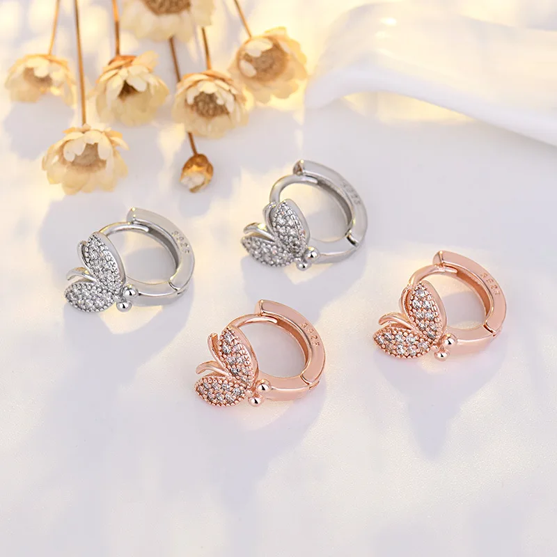

New earrings women's Korean version small fresh diamond inlaid bow, sweet Earrings Jewelry women's head