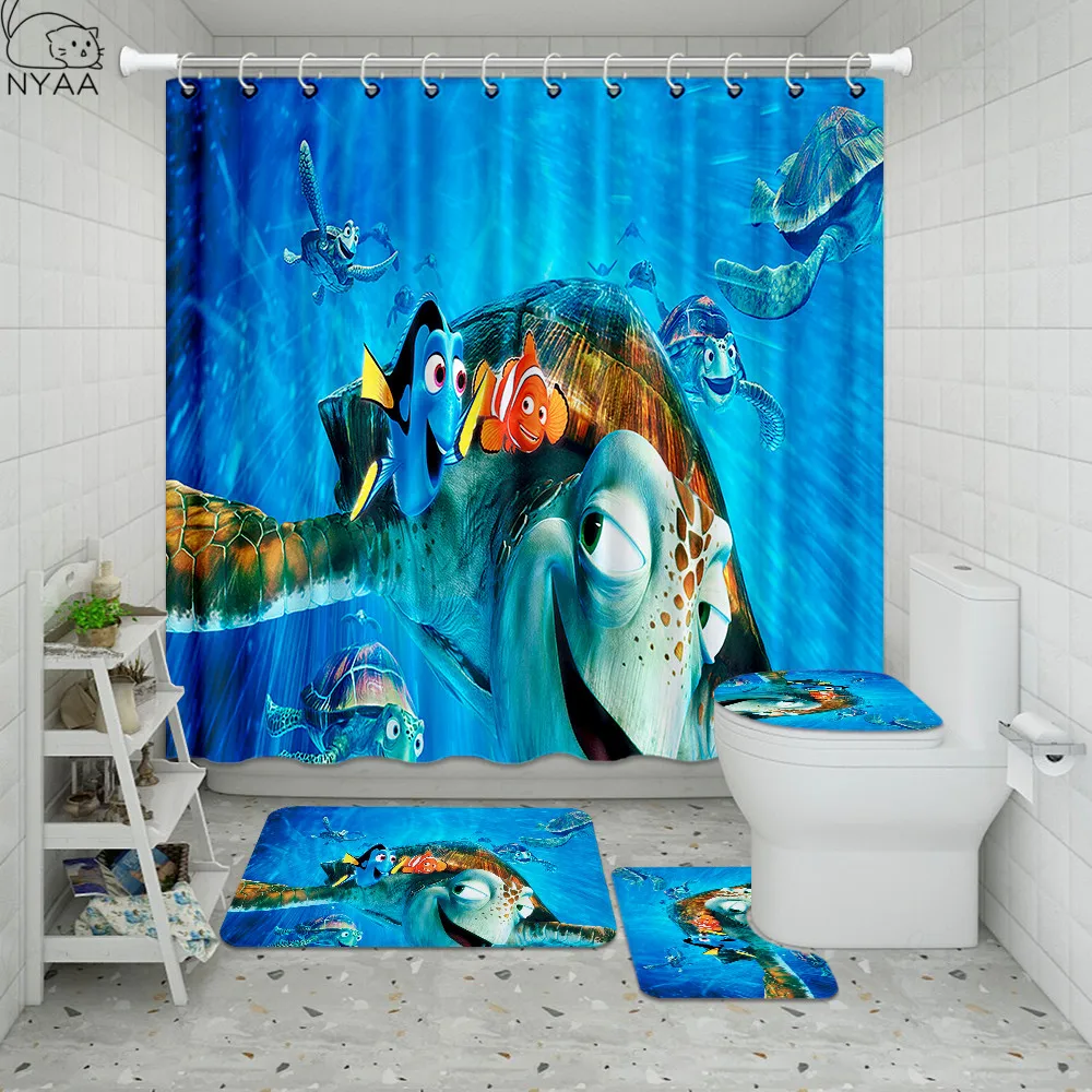 Водонепроницаемая занавеска для душа с изображением подводной рыбы черепахи