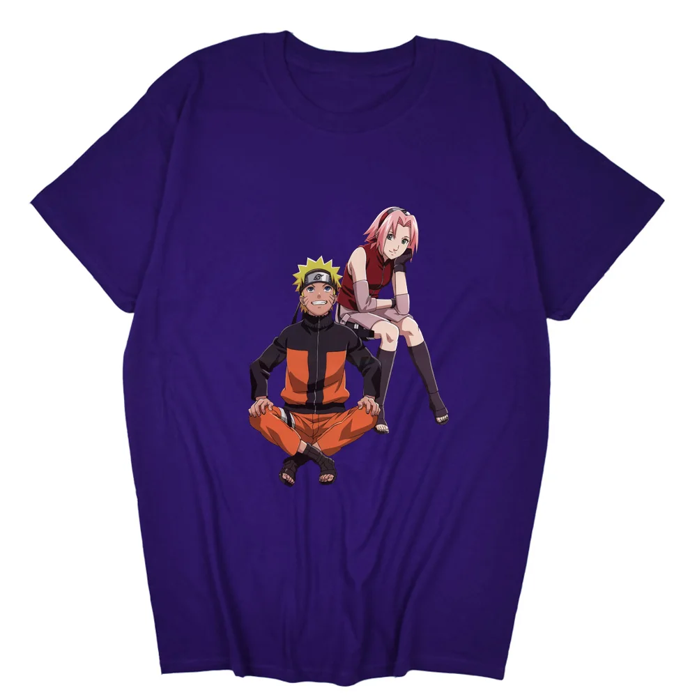 

New style hot hand-painted men's and women's cotton loose T-shirt street hip-hop anime cartoon series loose tops funny personali