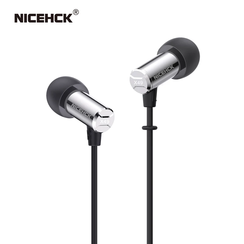Мини-наушники NiceHCK X49 металлические Hi-Fi наушники-вкладыши со сбалансированным