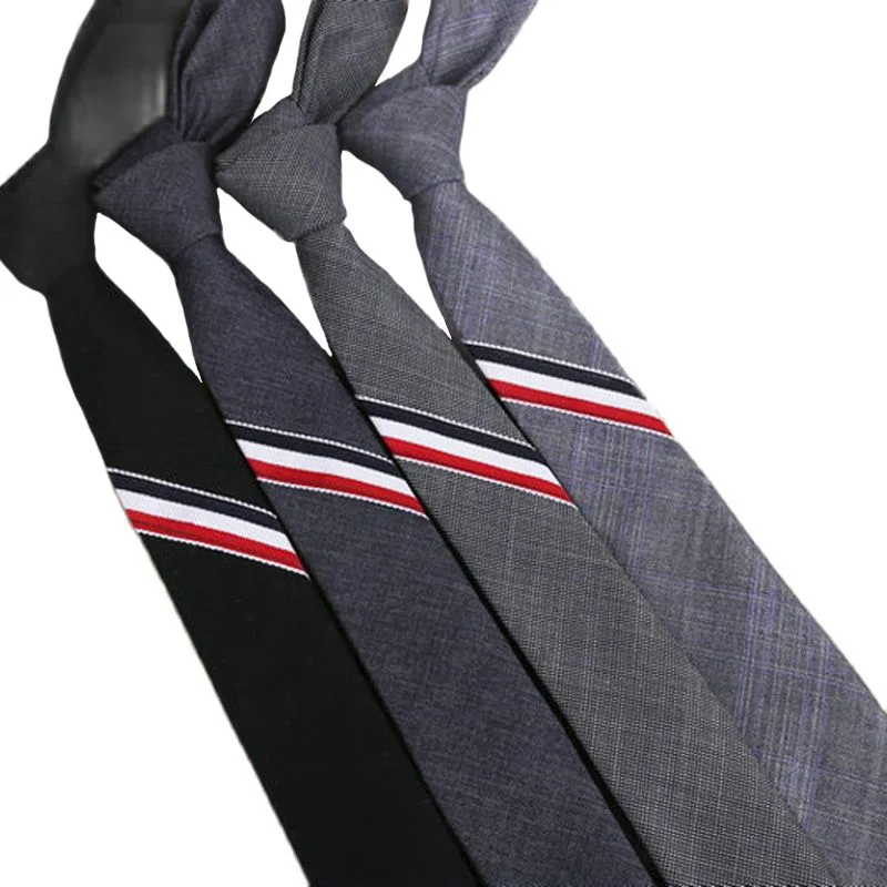 

5cm Three-color Striped Ties Mens Fashion Classical Formal Wear Tie Wedding Banquet Business Neckties Gray Black Blue