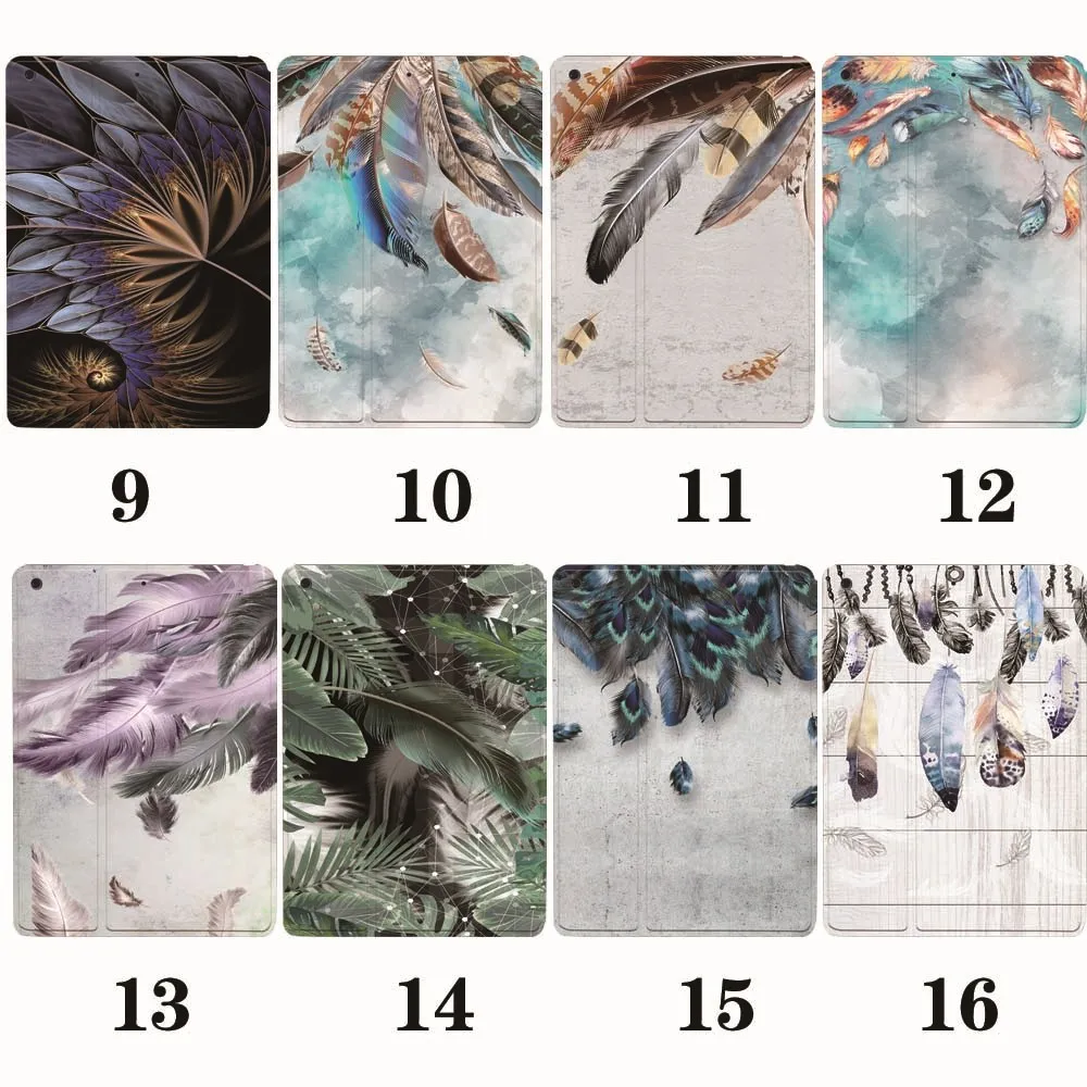 Чехол-подставка из искусственной кожи с перьями для iPad 2 3 4 5 6 7 8 9/MINI 1 6/Air/Pro - купить