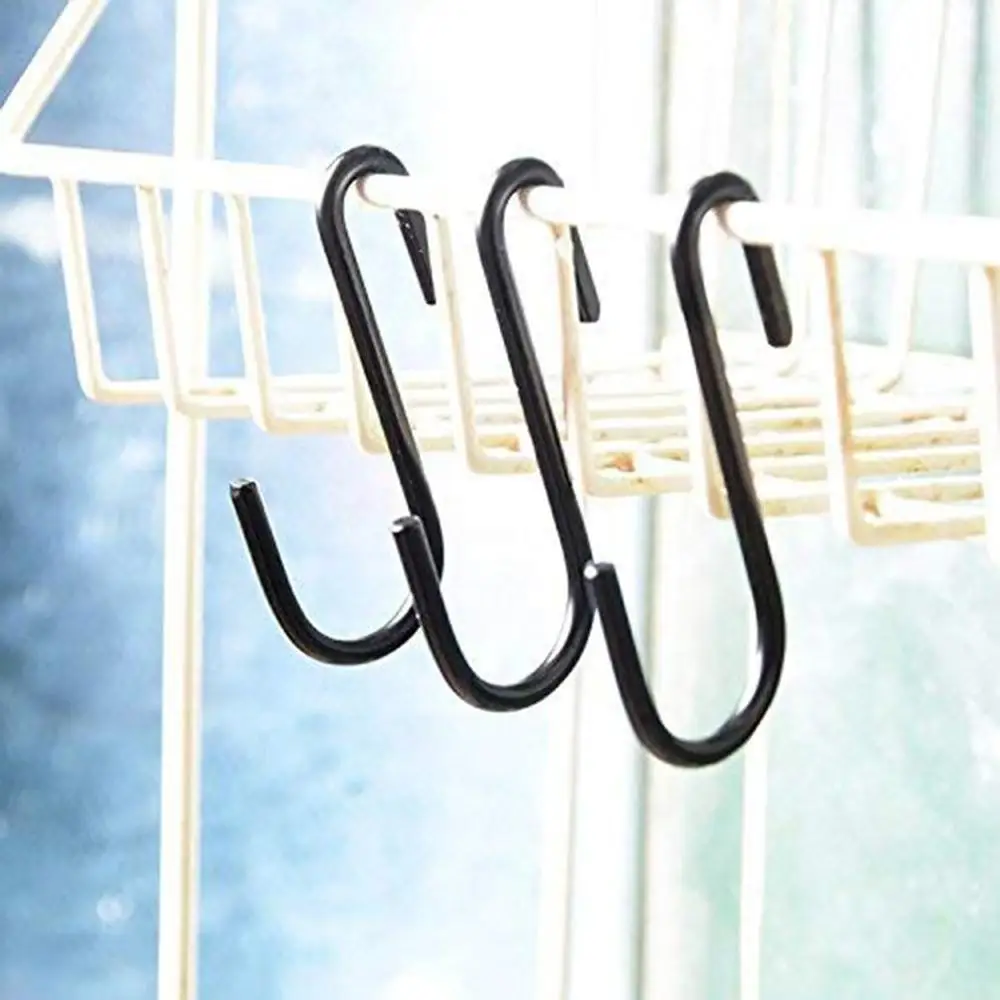

10pcs/Set Bathroom Metal S Type Kitchen Bedroom Hook up Stainless Steel Load-Bearing Kitchen Organizer Hooks for Hanging