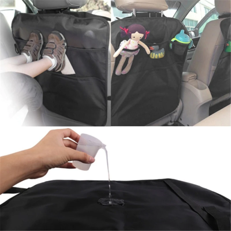

Car Back Seat Protector Children Kids Anti Kick Mat Auto Storage Bag With Multi Pocket Package 1PCS