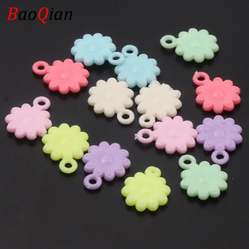 30 шт. Разноцветные Пластиковые Подвески в форме цветка сделай сам изготовление