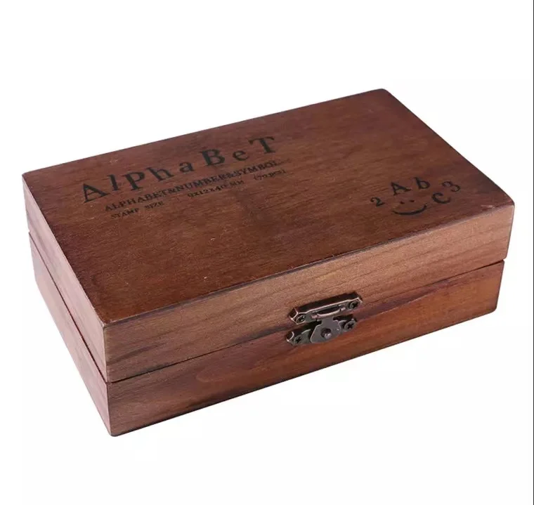 

70 Pcs Letter Seal DIY Letter Alphabet Stamp Vintage Teach Wooden Alphabet And Number Stamps Set With Dark Brown Wooden Box