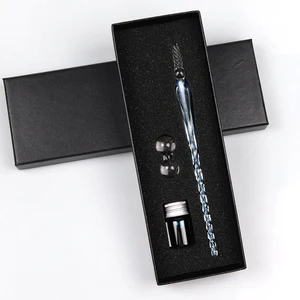 Креативные многофункциональные стеклянные ручки ручной работы Русалкацветочный узор прозрачное Хрустальное стекло Подпись чернила Подарочная авторучка