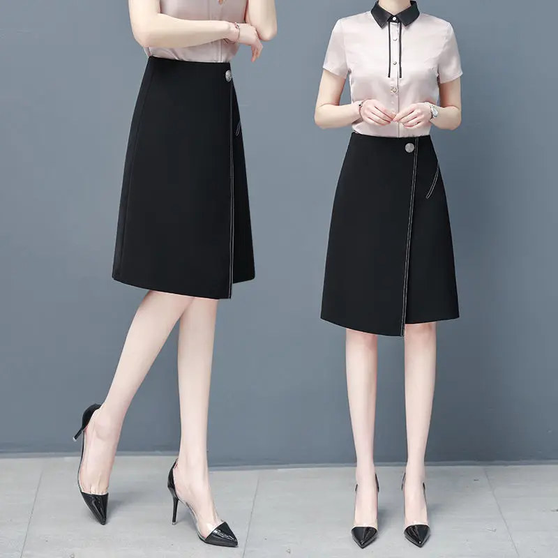 

2020 Summer Split Skirt High Waist Irregular Long Women A- line Dress Woman Skirts Mujer Faldas Saias Mulher
