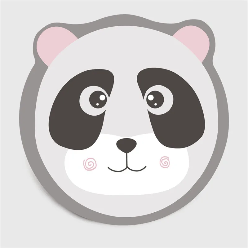 Круглый ковер с милыми мультяшными животными детский нескользящий для