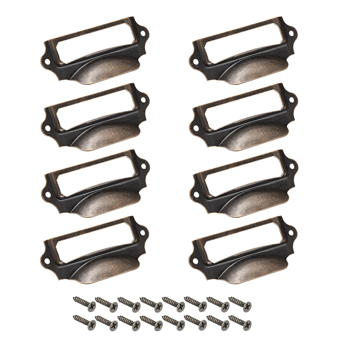 

Uxcell держатель этикеток, винтажные железные красные бронзовые тона 90x41 мм 8 шт w винты