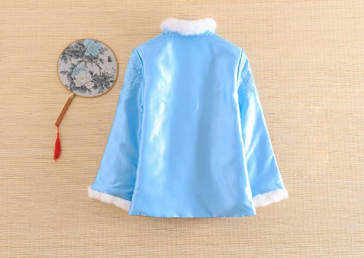 Женская осенне зимняя куртка с вышивкой в китайском стиле|Топы| |