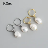 korean real 925 sterling silver baroque irregular pearl pendant drop earrings for women french fashion trendy party jewelry gift