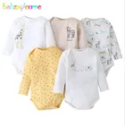 5 шт., детский хлопковый комбинезон с длинным рукавом