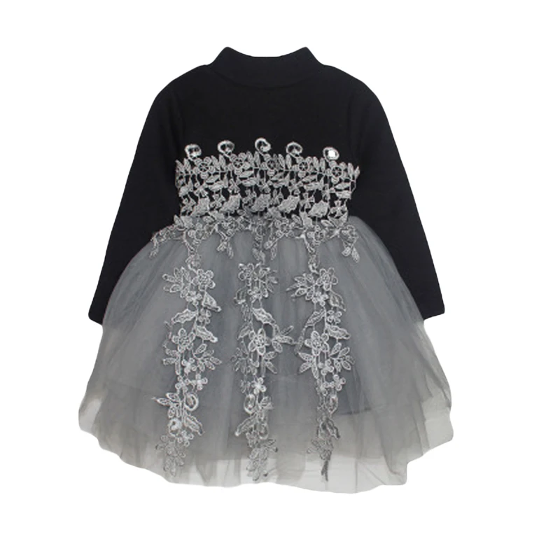 Весенне-Осенняя детская одежда с длинным рукавом для девочек школьное платье