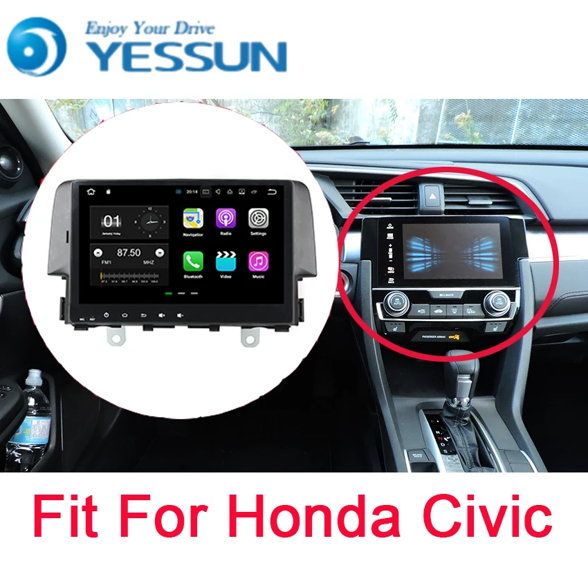 YESSUN Автомобильный навигатор GPS для Honda Civic 2016 ~ 2017 Android HD сенсорный экран Аудио
