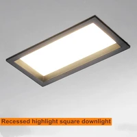1pcsdimmable square double head downlight embedded led ultra thin hole light ceiling grille bold light 12w 18w 24w 30w
