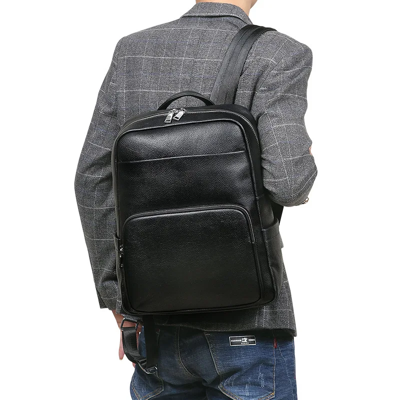

Genuine leather cow skin outdoor casual backpack large capacity men bags