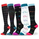 Носки мужские, женские, разноцветные компрессионные в полоску, с рисунком в стиле хип-хоп, спортивные носки, подарки, 2021