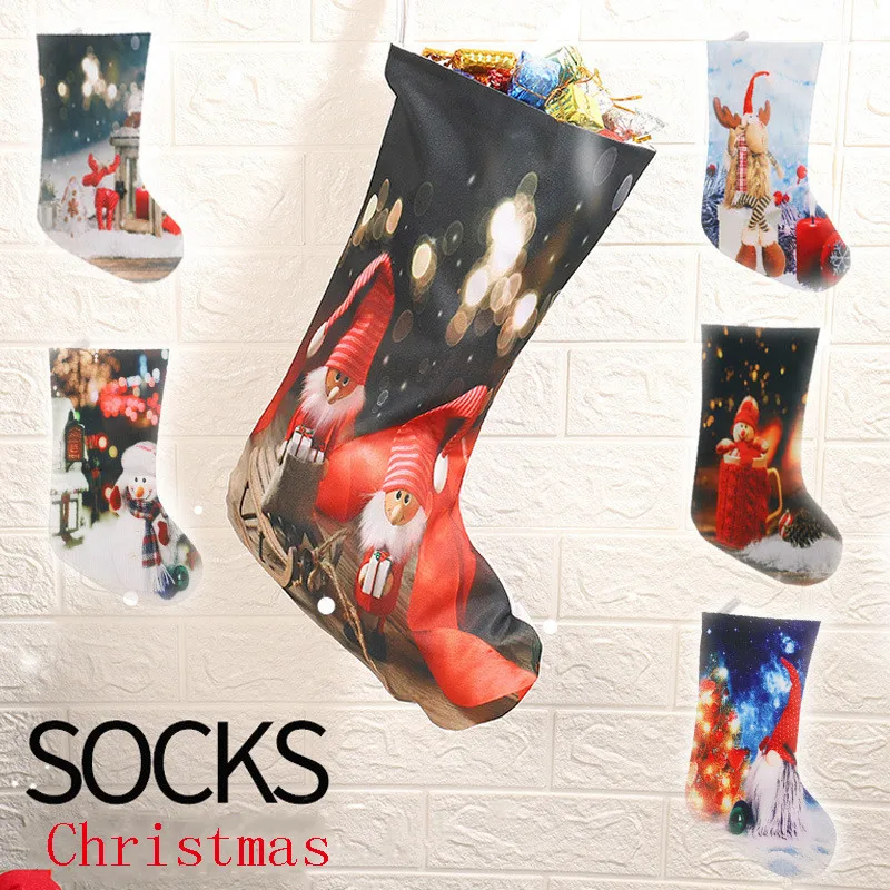 Мешок для конфет Рождество подарки дерево орнамент чулок Санта Клаус Снеговик