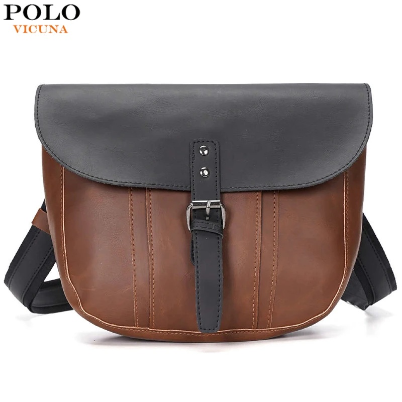 VICUNA POLO кожаная мужская сумка-мессенджер для отдыха классический дизайн слинг