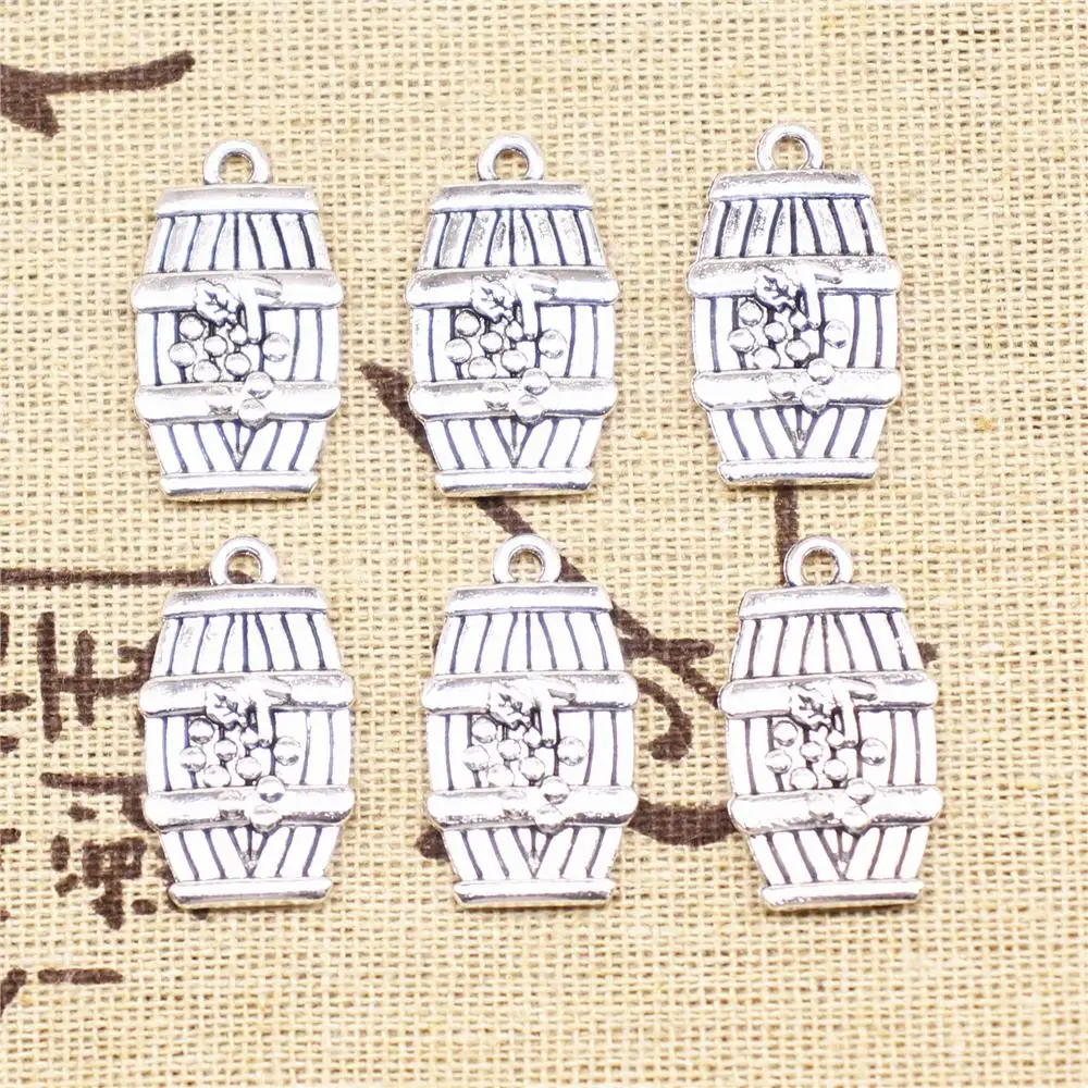 

Supplies For Jewelry Making 5pcs 25x14mm Antique Silver Color Wine Barrel Charms