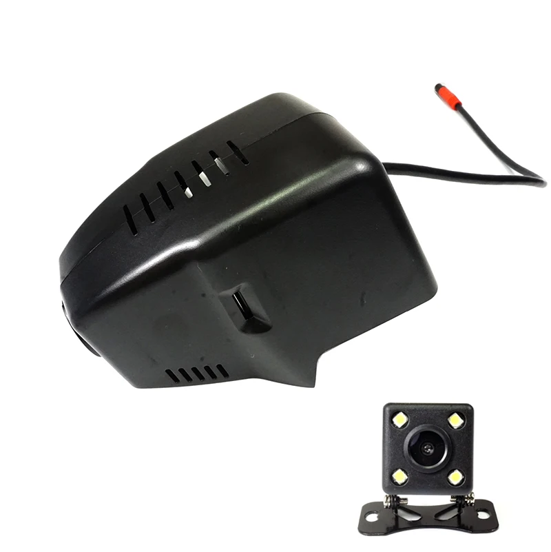 black Lens-Dual Приложение Wi-Fi манипуляция Автомобильный видеорегистратор для Skoda Octavia Kodiaq VW Golf Sportsvan GTI CC 330TSI 380TSI видеорегистратор - Название цвета: black Lens-Dual